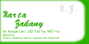 marta zakany business card